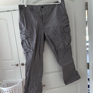 Old Navy Gray Cargo Pants Relaxed Fit
